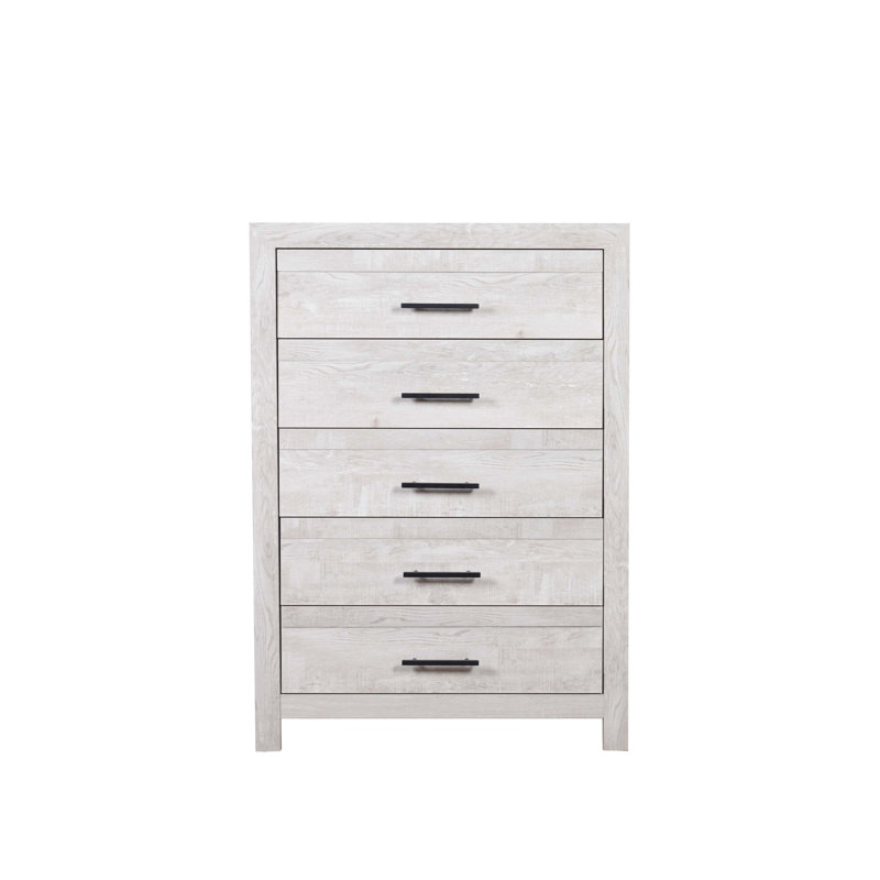 Modern Style 5-Drawer Chest Made With Wood, Natural/Rustic