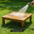 Acacia Wood Outdoor Sectional Sofa Set, 4-Piece L-Shaped Patio Furniture with Cushions, Double-Length Benches, Corner Seat & Coffee Table, Weather-Resistant Indoor/Outdoor - Farmhouse Scandinavian