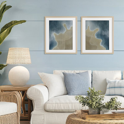 Aerial Turning The Tides 2pc Framed Print Under Glass Set, design by Grace Popp