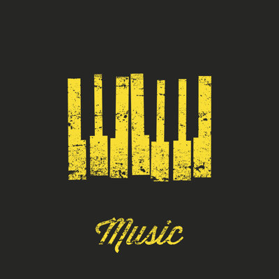 Vector Music Keyboard by Archiwiz - Wrapped Canvas Print