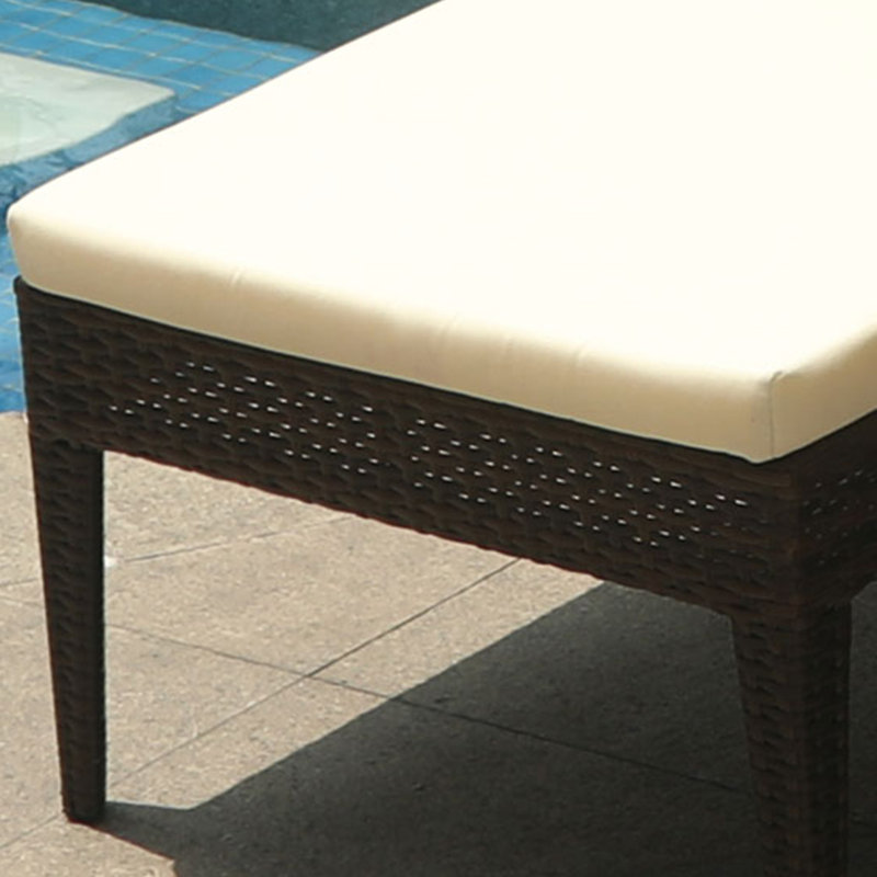 Outdoor Wicker Chaise Lounge Set with Table , Cushion Included