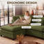 Canapé modulaire en chenille en L de 105 po de largeur avec repose-pieds, support de coussin double couche, canapé rembourré moderne pour le salon-1679496546