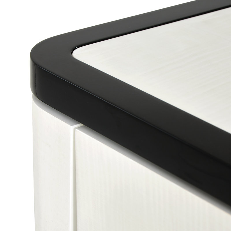 White and Black 6-Drawer Chest with Soft Close Drawers