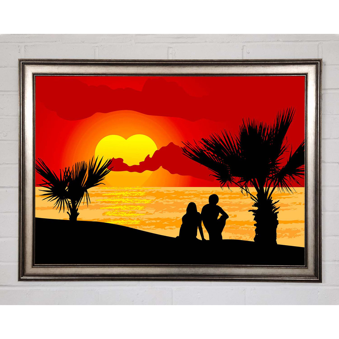 Double Sun Lovers Gerahmter Druck Wandkunst