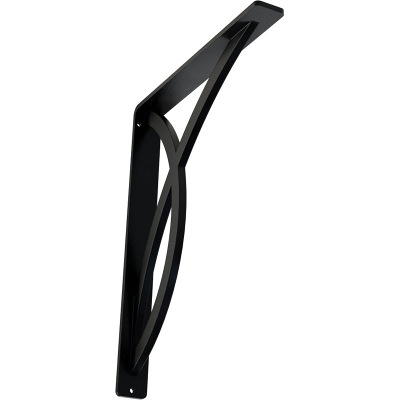 Miller Wrought Iron Bracket, 12" H x 1.5" W x 10" D, Black