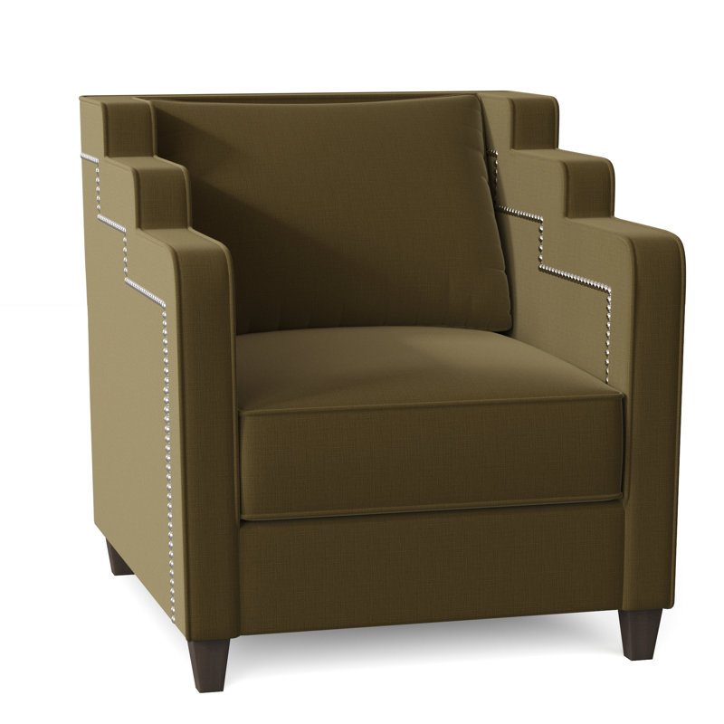 Abbey Armchair, Highlander Olive, Brown Mahogany