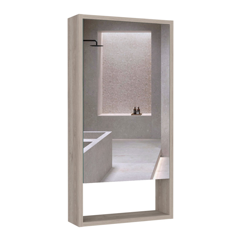 Medicine Cabinet Irvine, One External Shelf, Light Gray