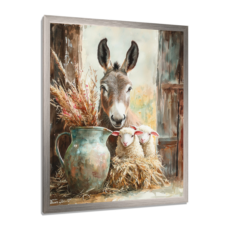 Dublyn - Animals Wall Art Prints, 44" H x 34" W, Single Picture Framed Print, Silver