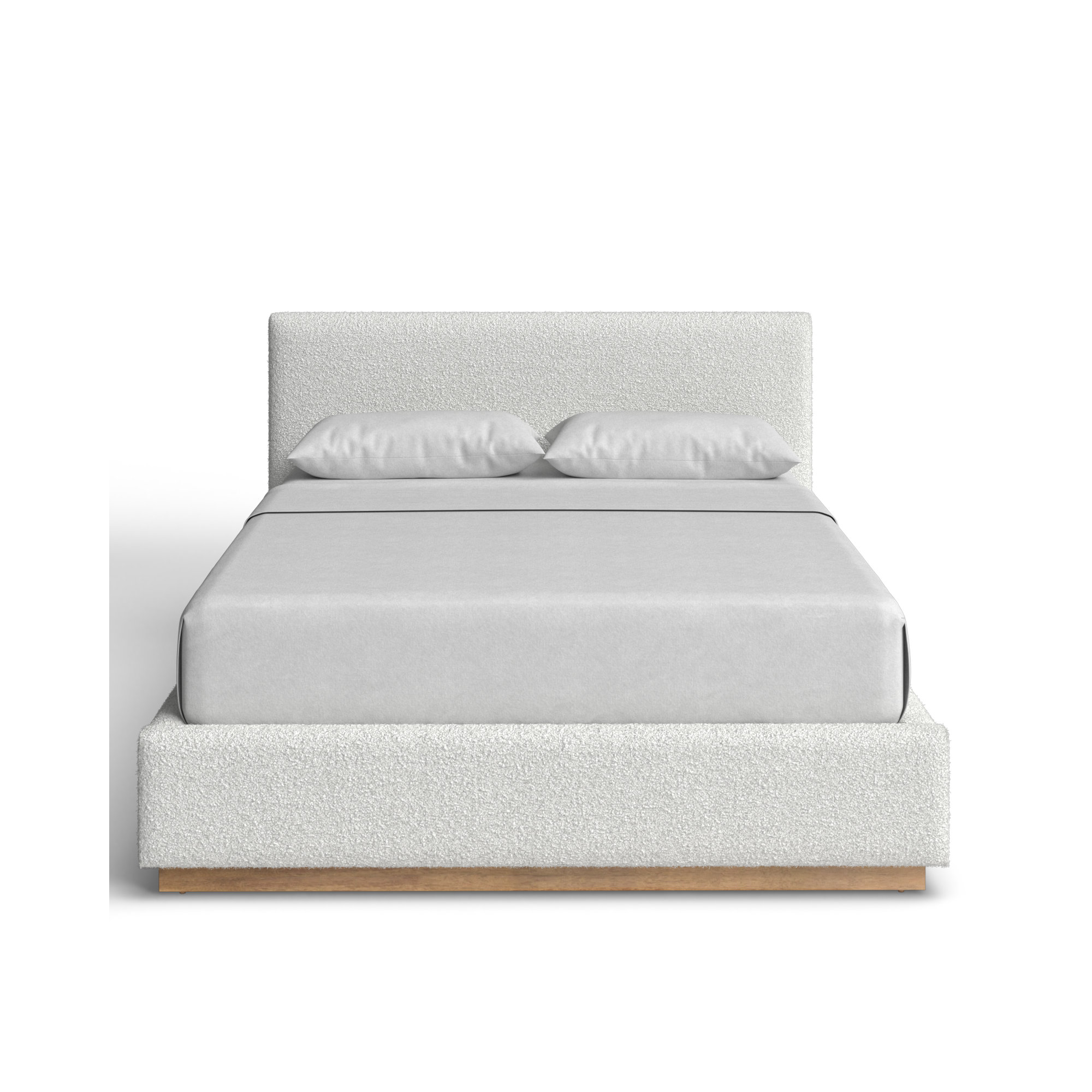 Drago Upholstered Platform Bed, Cream Boucle, Full