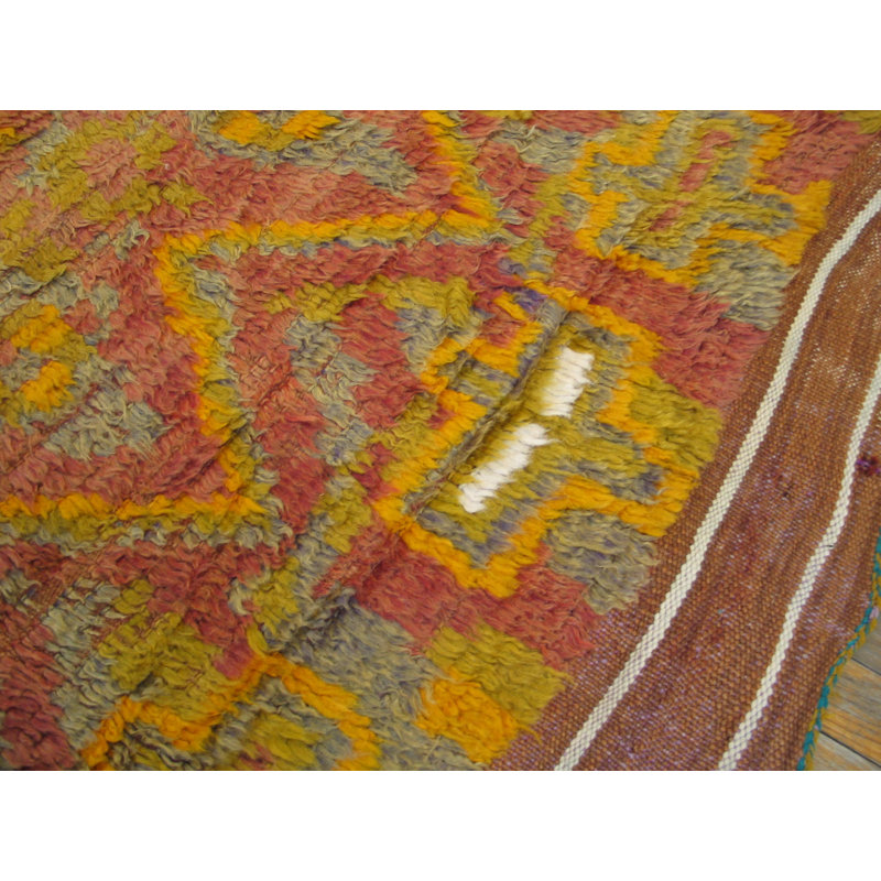 Tapis berbère marocain rétro noué à la main en laine douce Mid Century