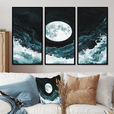 Luminous Dream Of Moon Landscape I - Full Moon Wall Art Set