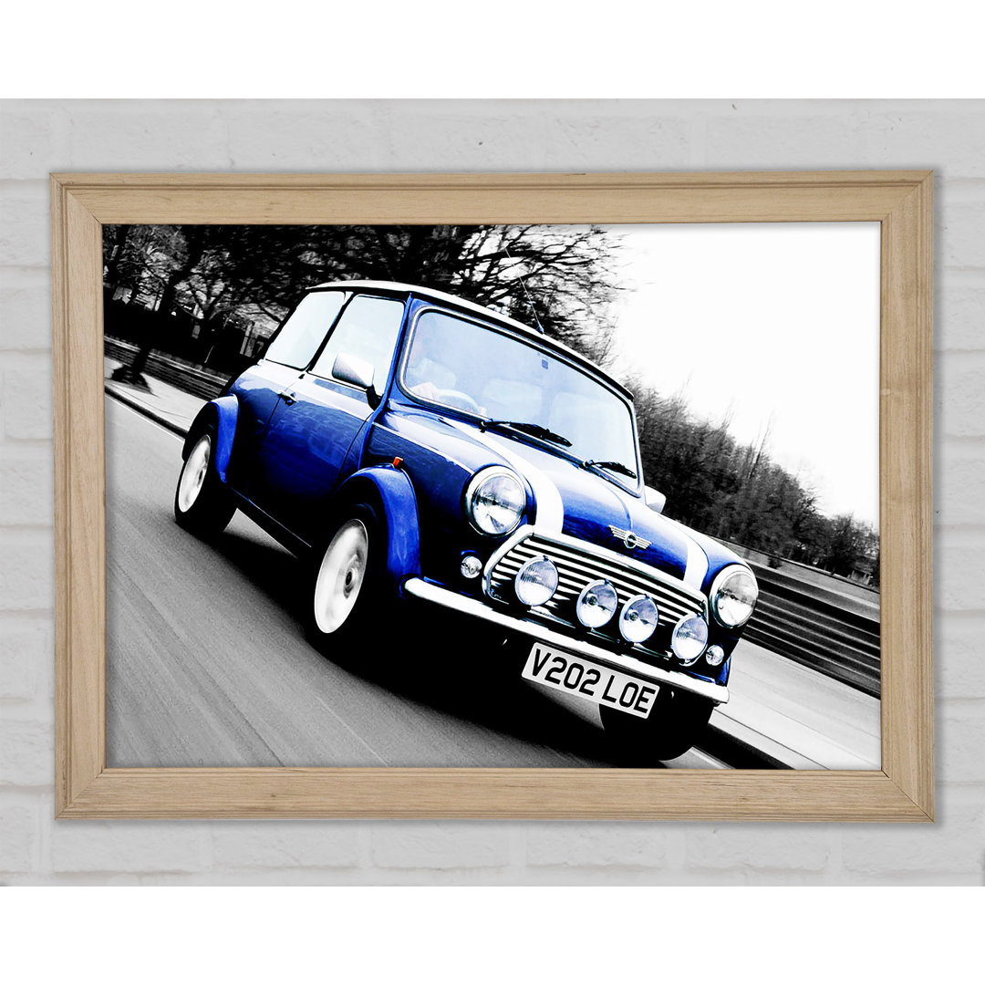 Mini Cooper Retro Blau - Druck