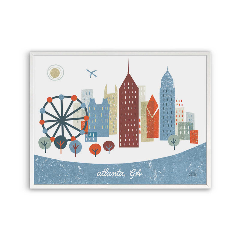 «Atlanta» par Michael Mullan, reproduction d'art, H 18 po x l 24 po, Blanc