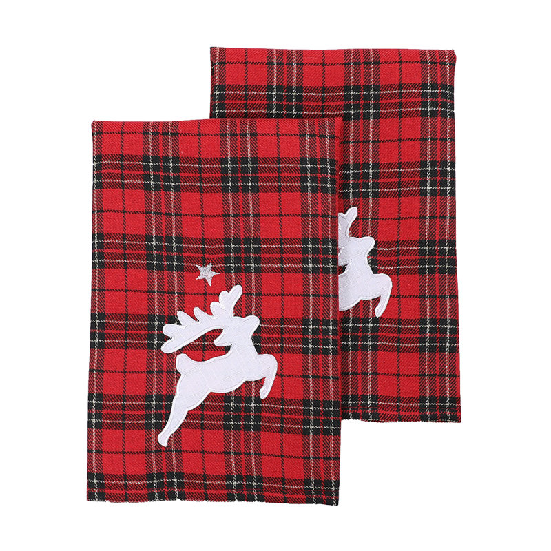 Ensemble d’essuie-mains décoratif en polyester à motif de père Noël avec Rédredon 2 pièces Jacinto