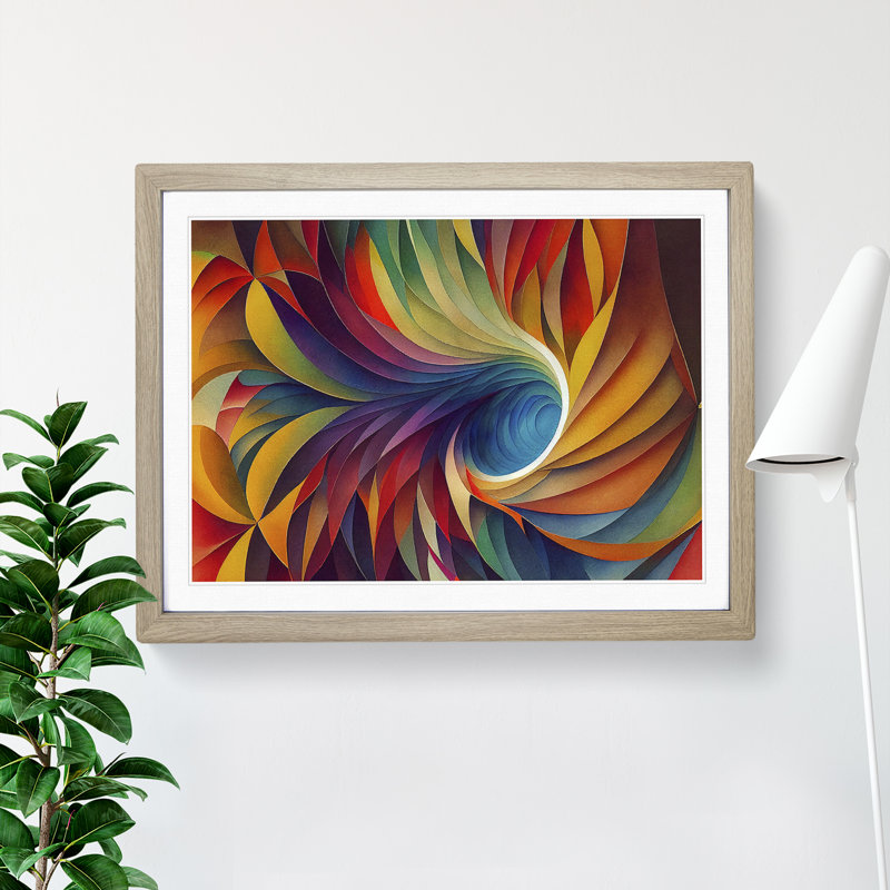 Fractal Abstract Vol.4 - Single Picture Frame Painting, 46cm H x 64cm W x 2cm D, Oak