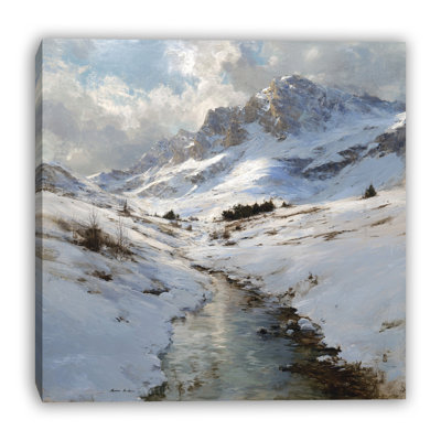 «Winter Ridge Light Mountain», art mural sur toile tendue