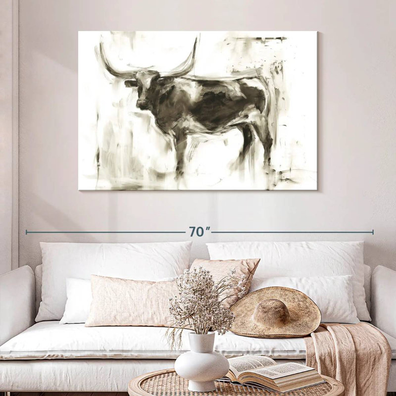 Longhorn Study I, 32" H x 48" W
