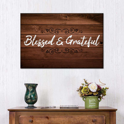 " Blessed And Grateful Typography II " by Faithinart