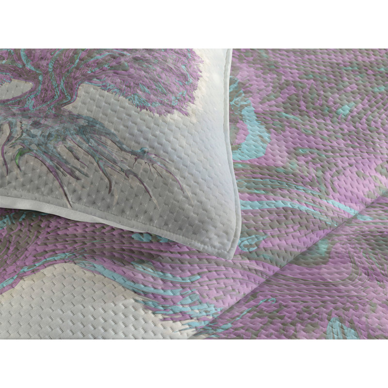 Hypnotic Traditional Polyester Coverlet, Twin Bedspread + 1 Sham