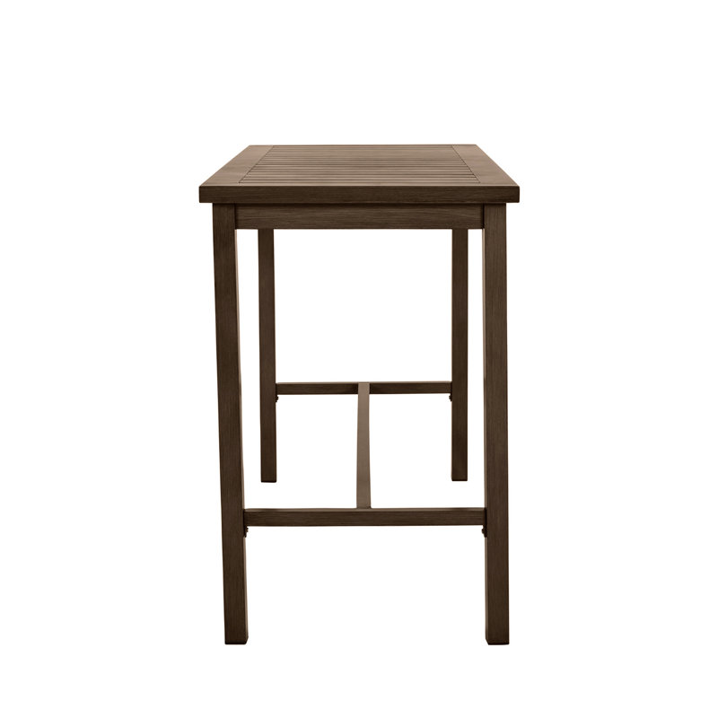 Club Aluminum Outdoor Bar Table, Oak