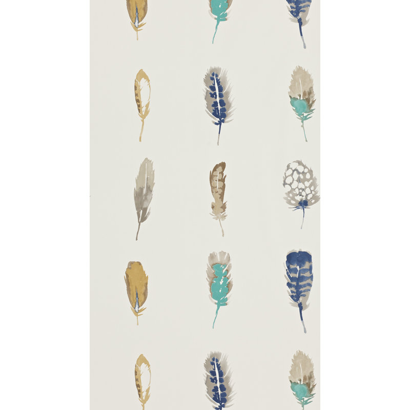 Limosa Wallpaper, Indigo/Mustard/Stone