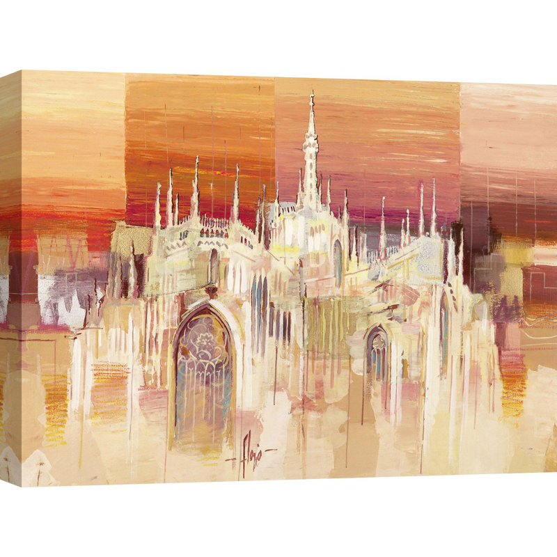 Sunset In Milan by Luigi Florio - Wrapped Canvas Painting, 50cm H x 70cm W x 4cm D
