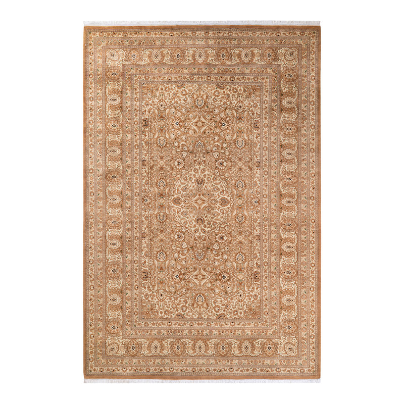 Tapis oriental brun noué à la main One-of-a-Kind