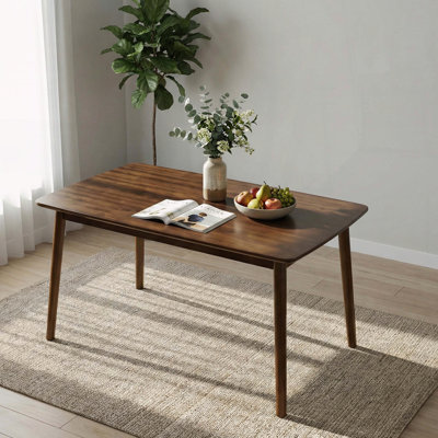 Table de salle à manger rectangulaire en bois massif 47 pouces