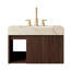 Meuble-lavabo mural 30 po Mid-Century flottant avec comptoir en pierre frittée-211382566