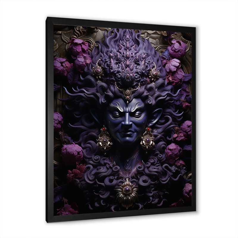 «Hinduism Ravanas Radiant Evil I», reproduction d'art sur toile, Cadre simple noir, H 44 po x l 34 po x P 1,5 po