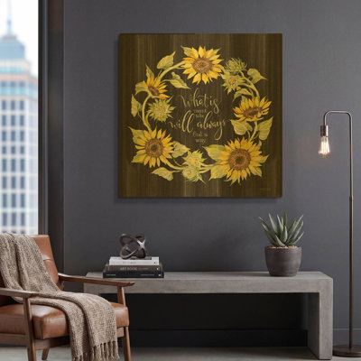 'What' By Cindy Jacobs Gold Metal Wall Art, 36" x 36"