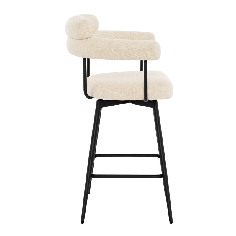 Kiylan 67.8cm Swivel Bar Stool, Beige