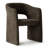 Modern Upholstered Dining Chairs Curved Barrel Armchairs With Textured Chenille Fabric-1459683520