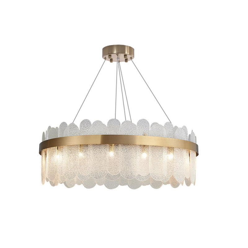 Aarzish Chandelier Modern Round Clear Glass Chandelier,  27cm H x 40cm W x 40cm D, 6