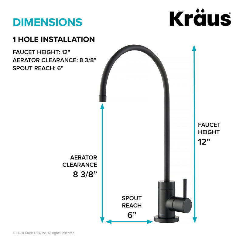 Robinet de cuisine 100% sans plomb Purita, Noir mat