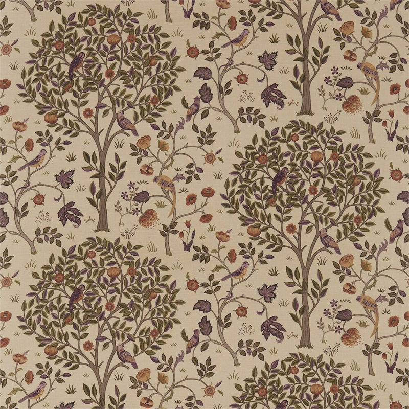 Kelmscott Tree Fabric, Mulberry/Russet