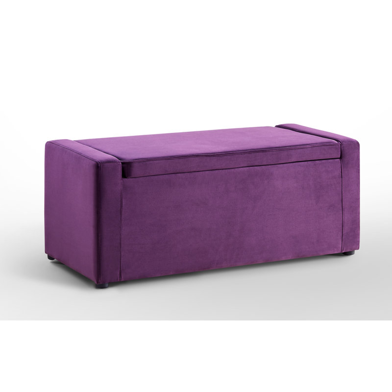 Banc de rangement en velours Fabroni, Mauve