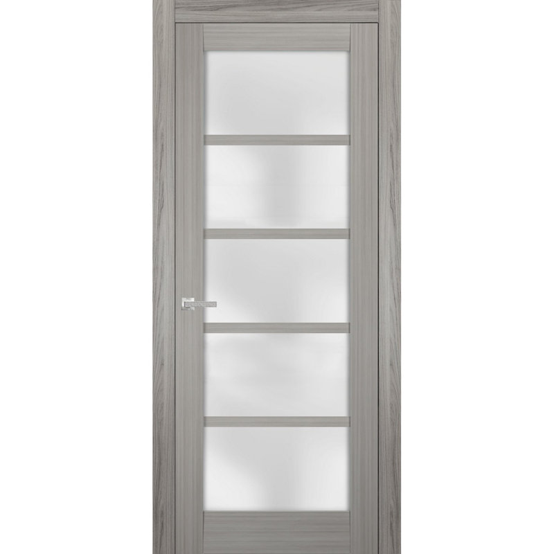 Porte-fenêtre en verre givré massif | Quadro 4002 | Poignée simple à panneau régulier | Portes de salle de bain robustes