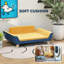 Canapé-lit pour chien avec coussin moelleux, housse lavable, orange