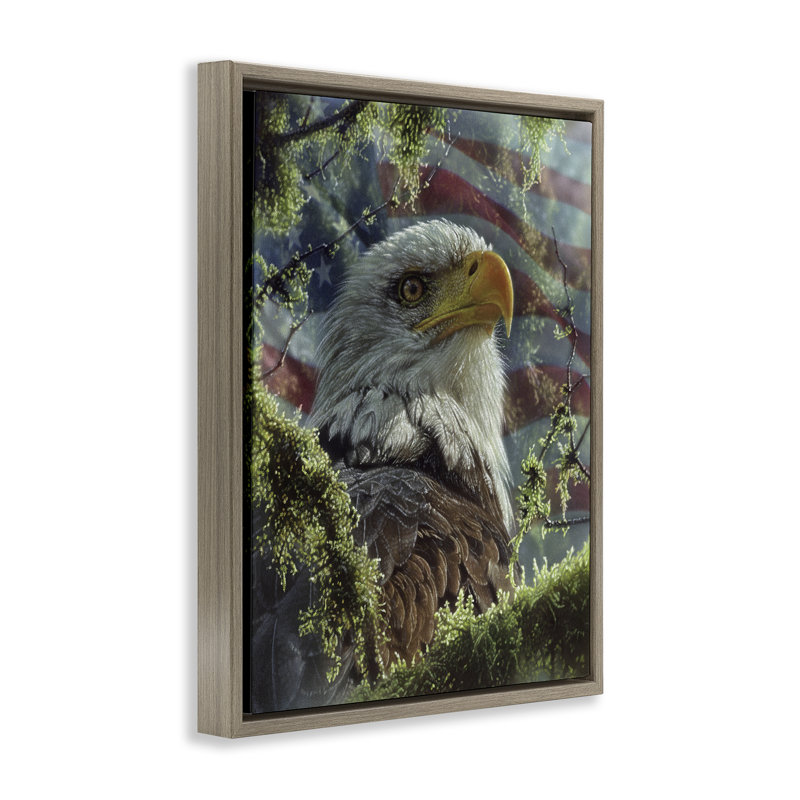 High & Mighty America Floating Frame, design by Collin Bogle, 21" H x 17" W, Montalcino Elm Floater Frame