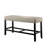 Rustic Charm Linen Like Fabric 1Pc Counter Height Bench Dining Room Furniture Nailhead Trim Bold Distressed Details Wood-1224117699