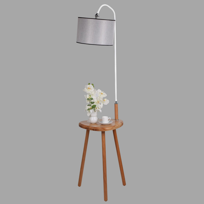 Torrent 160cm Tray Table Floor Lamp, White, Grey