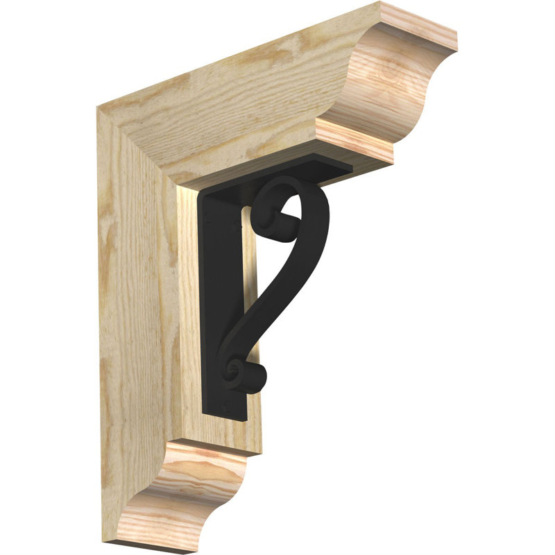 Support de fer traditionnel à triple support Edwards, H 14 po x P 11 1/2 po, Sapin de Douglas de l 3 1/2 po x T 2 po (lisse)