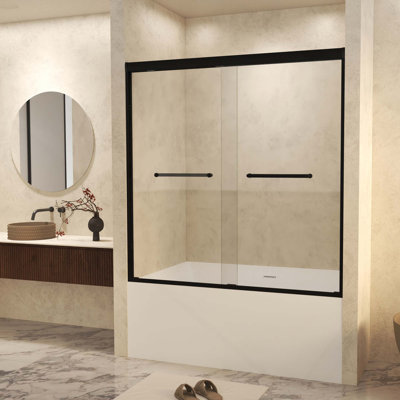 Double porte de douche coulissante avec cadre durable et caractéristiques de sécurité