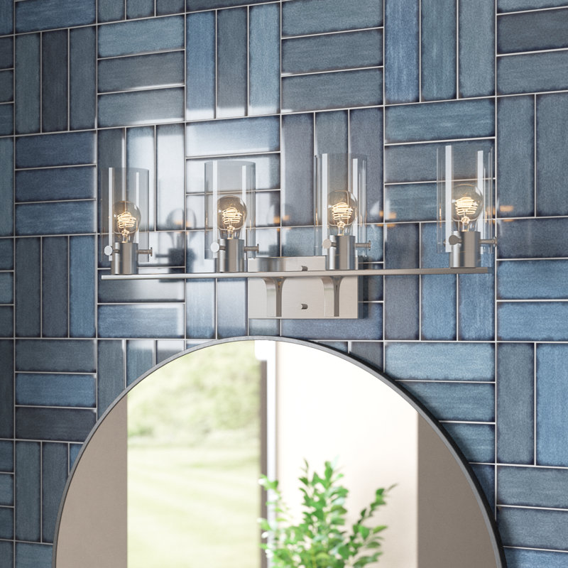 Éclairage de salle de bain à intensité variable 4 lumières Barines, Nickel brossé
