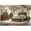 Mobilier de chambre à coucher style transitionnel 1 pièce avec 5 tiroirs en queue d'aronde et boutons en métal finition noyer