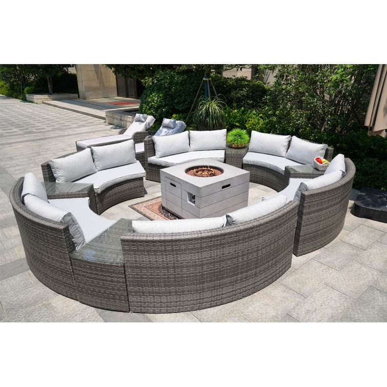 Ensemble de conversation modulaire 13 pièces avec coussins 13 pièces