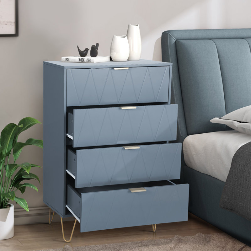 Marable 4 Drawer 23.6" W Chest, Blue