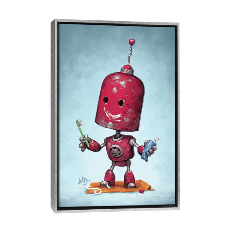 « Brave face » par Matt Dixon-impression, Pas de tapis, H 40 po x l 26 po x P 1,5 po, Toile avec cadre argenté