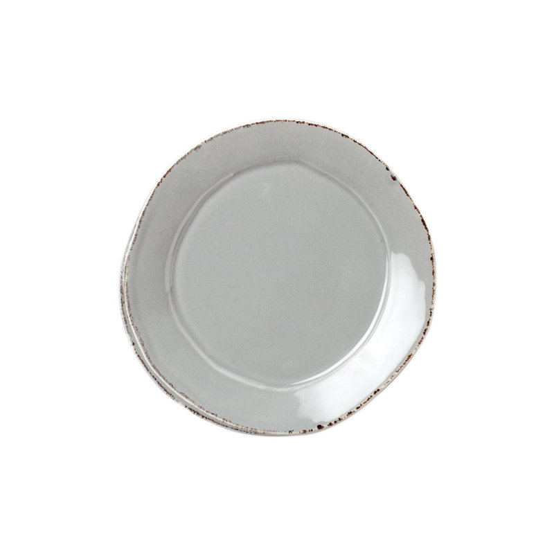 Lastra Handmade Stoneware Appetizer Plate, Gray